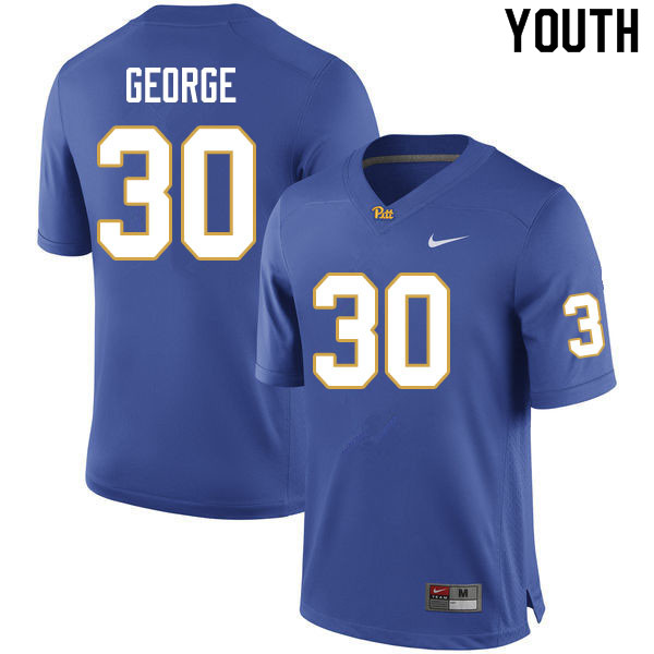 Youth #30 Brandon George Pitt Panthers College Football Jerseys Sale-Royal